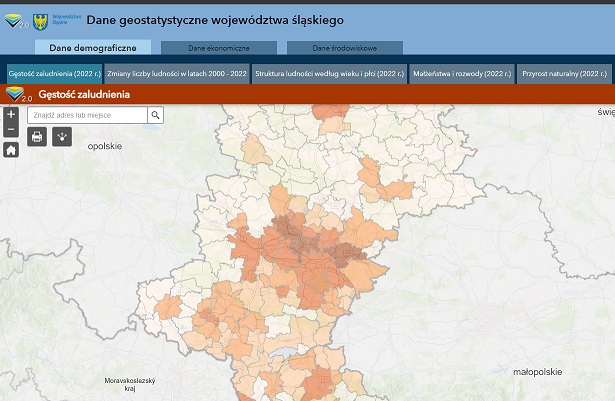 Aktualizacja aplikacji Dane geostatystyczne województwa śląskiego