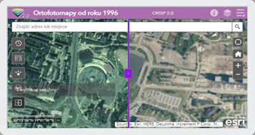 Zaktualizowano aplikację Ortofotomapy od roku 1996