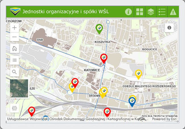 Mapa jednostek organizacyjnych i spółek z udziałem województwa