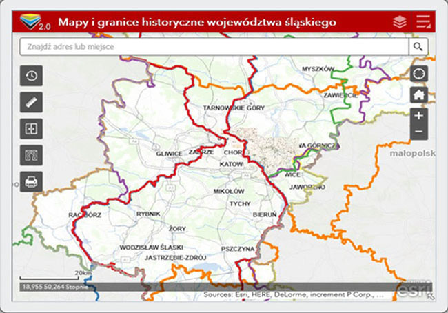 Mapy i granice historyczne województwa śląskiego